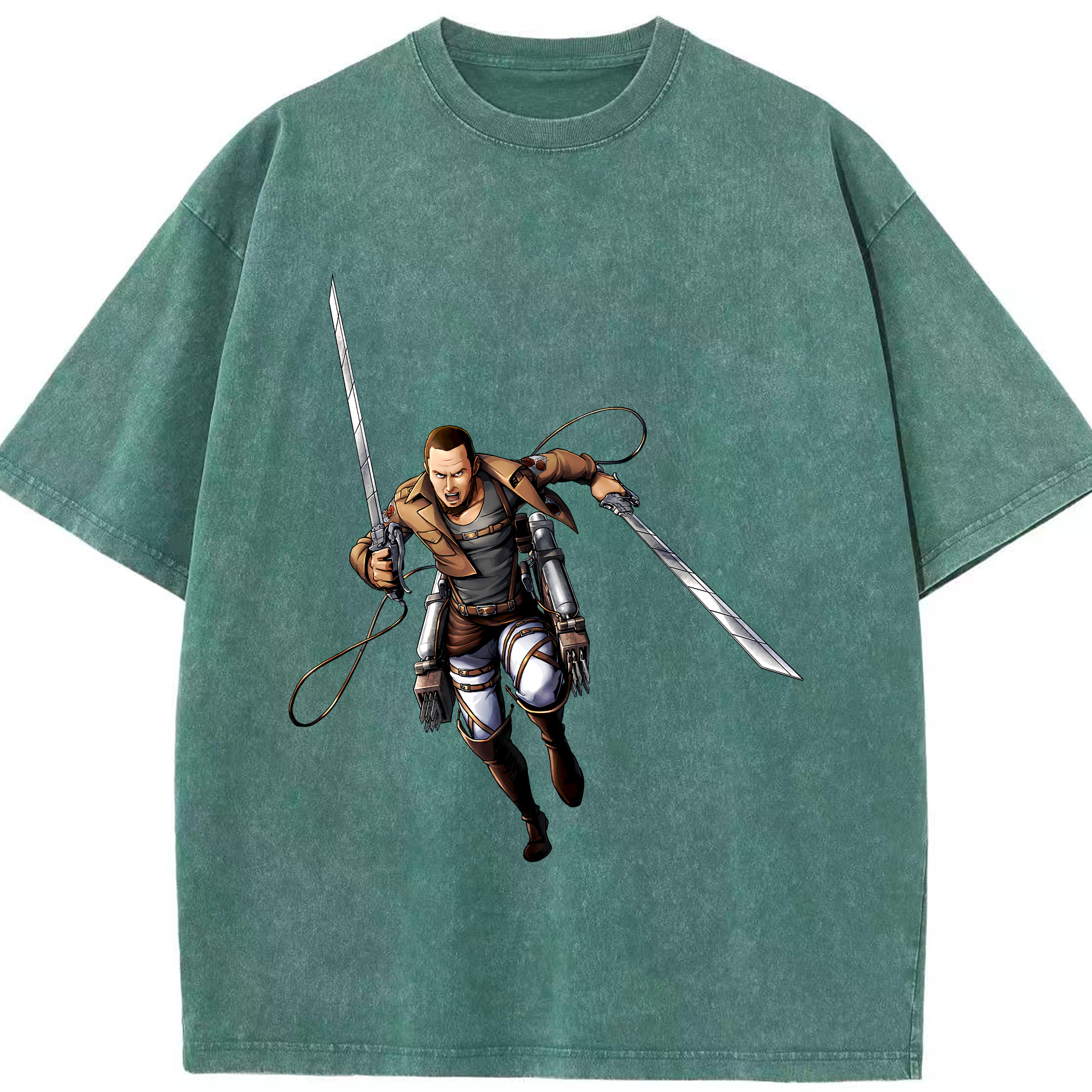 （画像用） 進撃の巨人 Attack on Titan 綿100% ヴィンテージ風 半袖Tシャツ（フロントプリント）